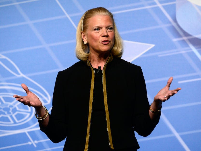 Ginni Rometty speaks at an event