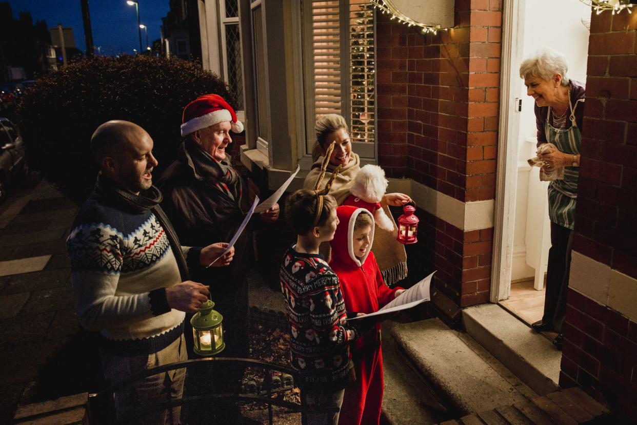 family christmas caroling