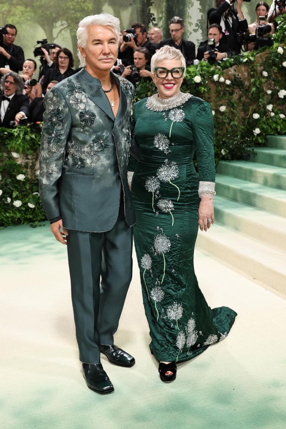 PHOTO: Baz Luhrmann and Catherine Martin attend The 2024 Met Gala Celebrating 'Sleeping Beauties: Reawakening Fashion' at The Metropolitan Museum of Art, May 6, 2024, in New York. (Jamie McCarthy/Getty Images)