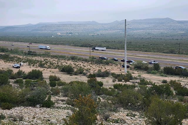 <p>Pecos County Sheriff's Office</p> Scene in Pesco County near where Justin Urrutia's car was found abandonded