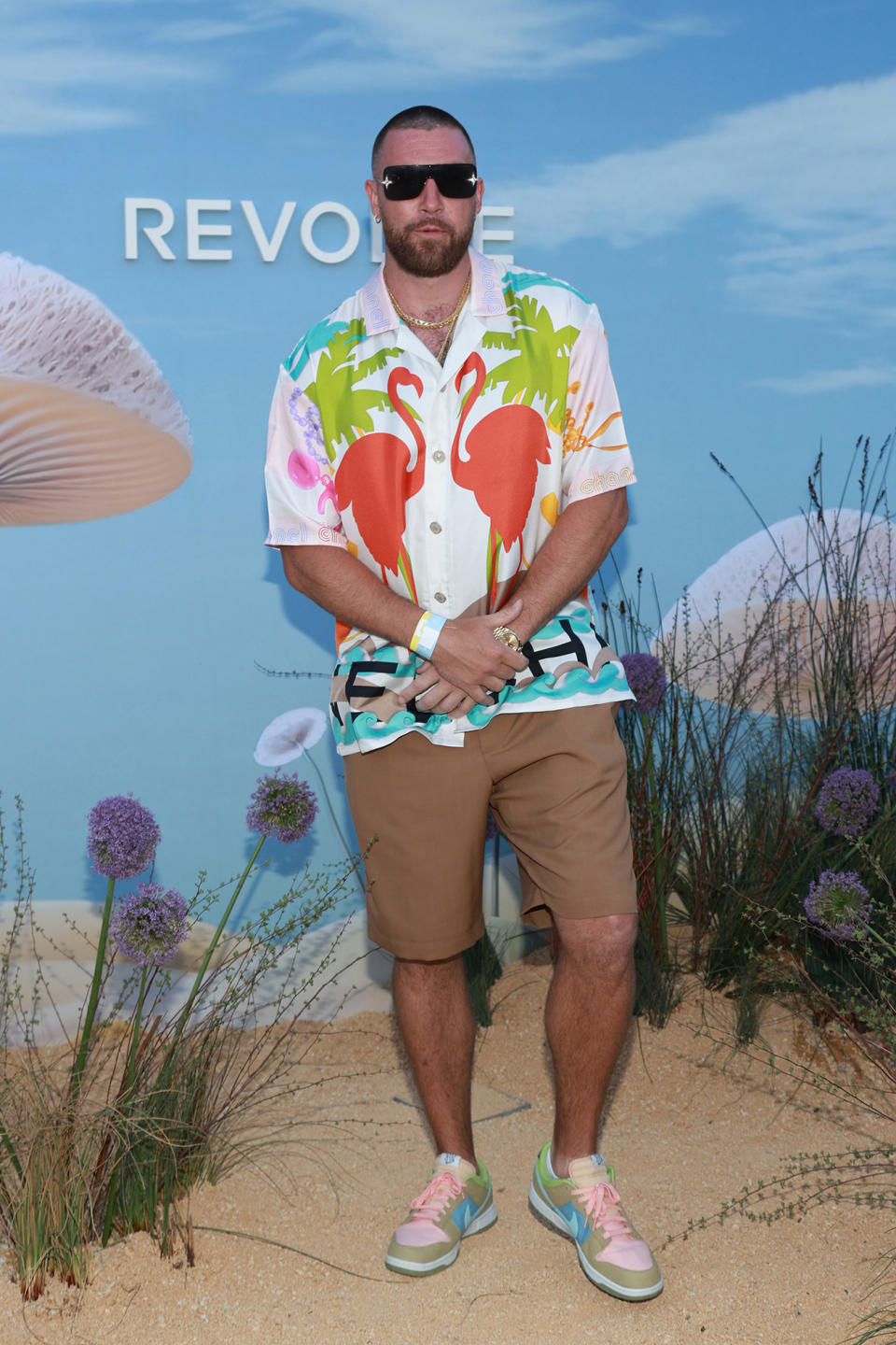 THERMAL, CALIFORNIA - APRIL 15: Travis Kelce attends the 2023 REVOLVE Festival on April 15, 2023 in Thermal, California. (Photo by Steven Simione/Getty Images)