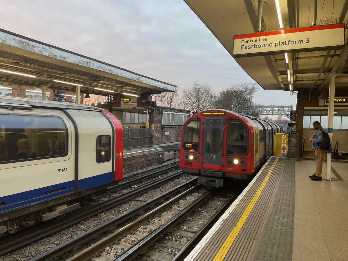 Central Line trains at Leytonstone (Ross Lydall)