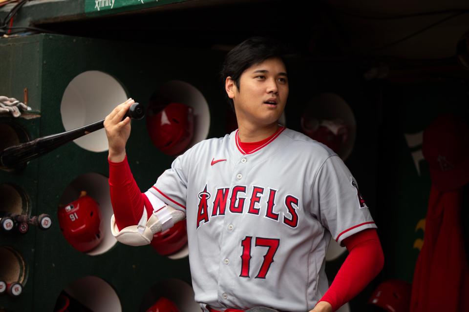 In six seasons with the Angels, Shohei Ohtani hit 171 home runs, with 437 RBI and a .274 batting average.
