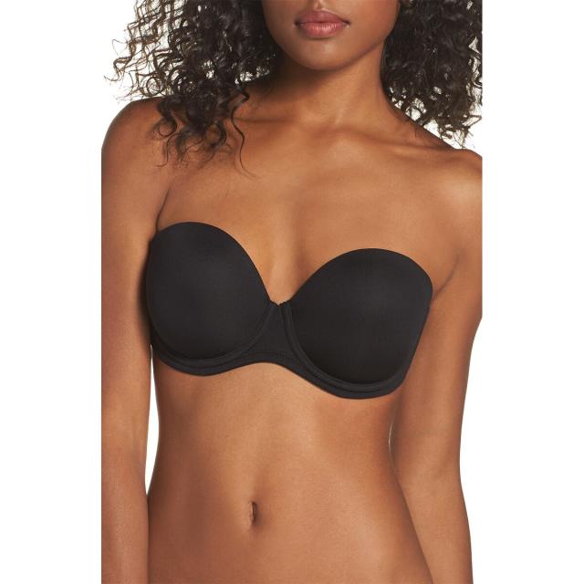 Cacique Black Wide Band Strapless Bra Plus Size 42DDD