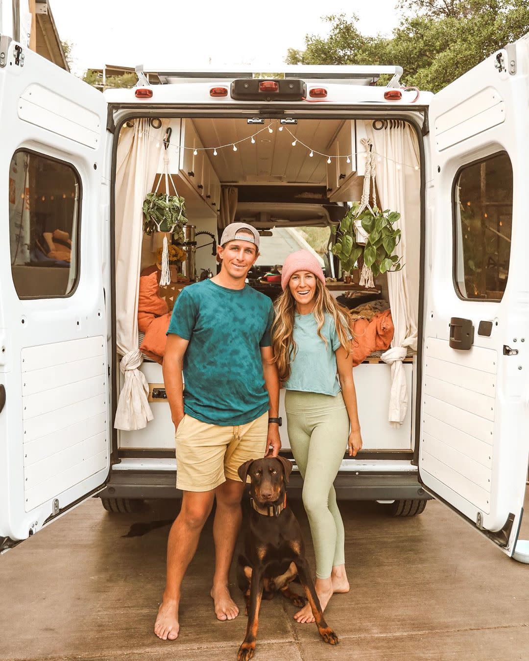 Nathan Cotton and Courtnie Hamel are quarantining in their 60-square-foot van that they've called home for the past year and a half. (Photo: Instagram)