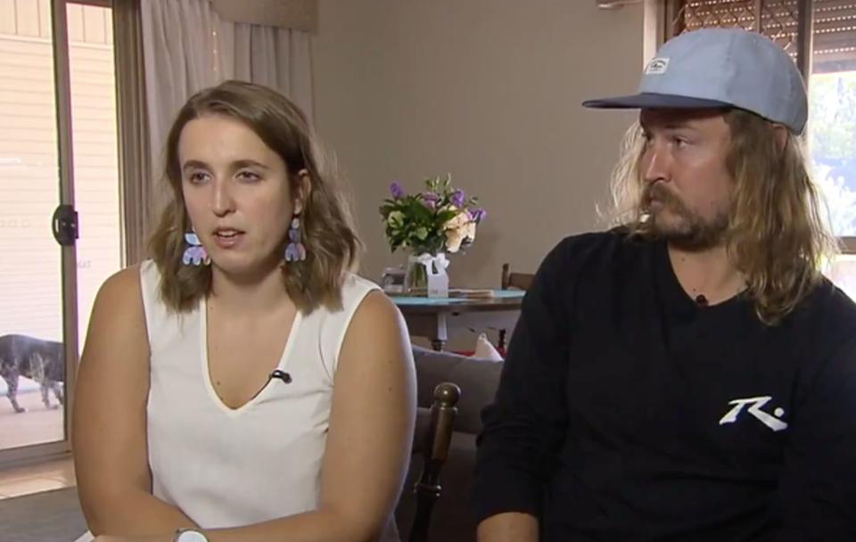 Sophie Heynes-Bishop and Patrick Ritchie were in Columbo when the Easter Sunday bombings sent the city into chaos. Source: 7News Sydney