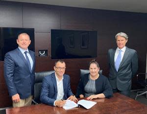 In the picture (from left to right), Russel McNab, Managing Director, RPL Trading; Martin Stoemmer, Managing Director, IMCD Australia & New Zealand; Melissa Cardamone, Finance Director, IMCD Australia & New Zealand; Lindsay Roberts, Managing Director, RPL Trading