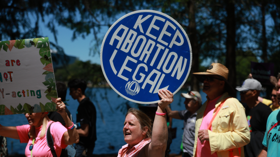 A rally against Florida’s six-week abortion ban in Orlando (Joe Raedle/Getty Images)