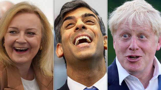 Liz Truss, Rishi Sunak and Boris Johnson.