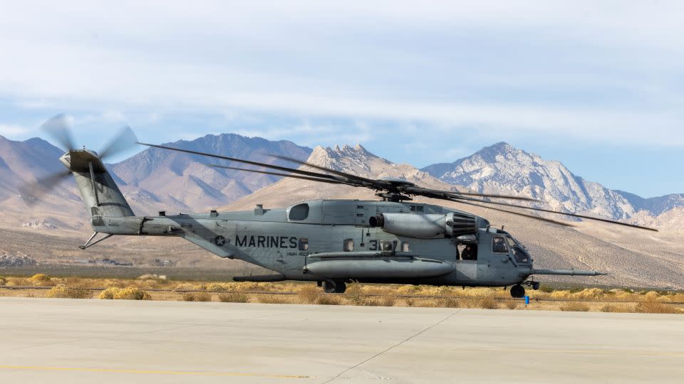 A CH-53E Super Stallion helicopter taxies in 2023 at Inyokern Airfield, California. - Lance Cpl. Jennifer Sanchez/US Marine Corps/File