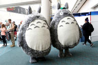 <p>Cosplayers dressed as Totoro from <i>My Neighbor Totoro</i> at Comic-Con International on July 21, 2018, in San Diego. (Photo: Angela Kim/Yahoo Entertainment) </p>