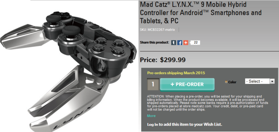 有如百變金剛的手機多功把手《Mad Catz LYNX 9》