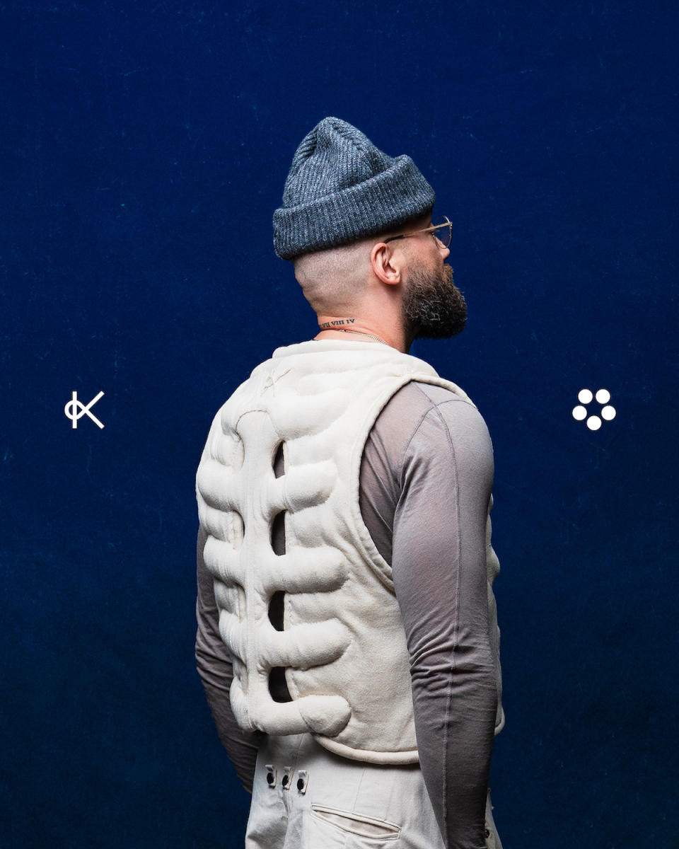 Keel Labs and product designer Mr. Bailey partnered to create the Starboard Vest, a one-of-a-kind piece made with the North Carolina-based startup’s flagship product, the seaweed-based Kelsun fiber.