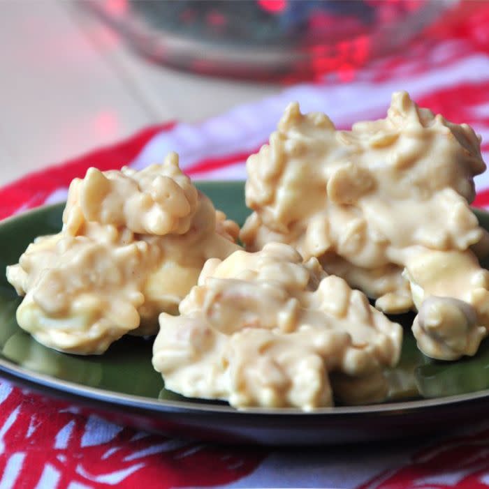 White Chocolate Peanut Butter Krispy Cookies