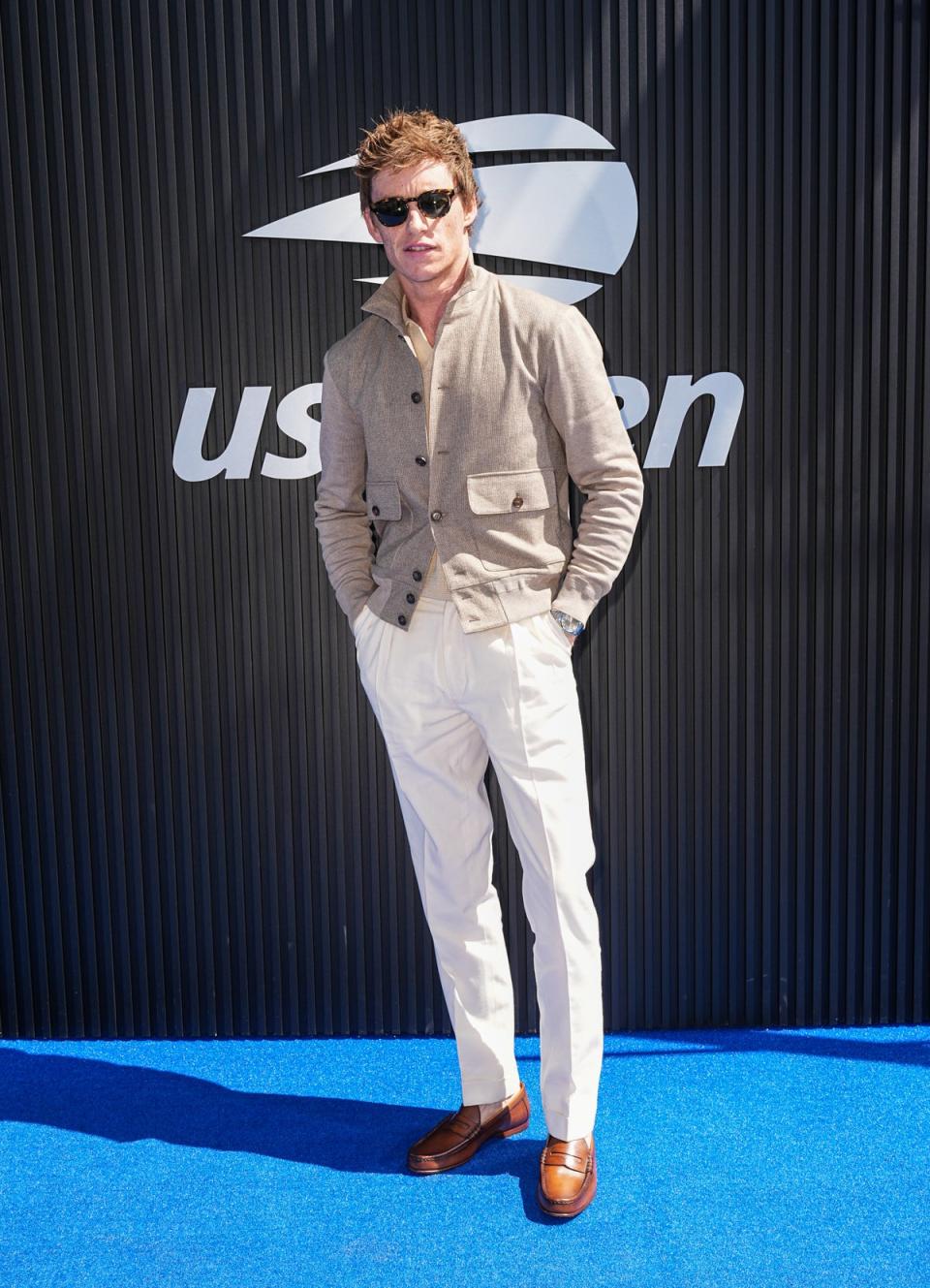 Eddie Redmayne at US Open on September 8 (Getty Images)