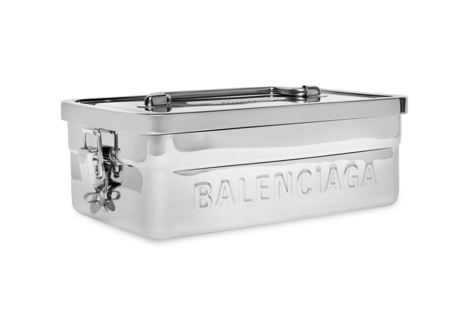 Balenciaga has an option that resembles more of a toolbox than a lunchbox. Balenciaga