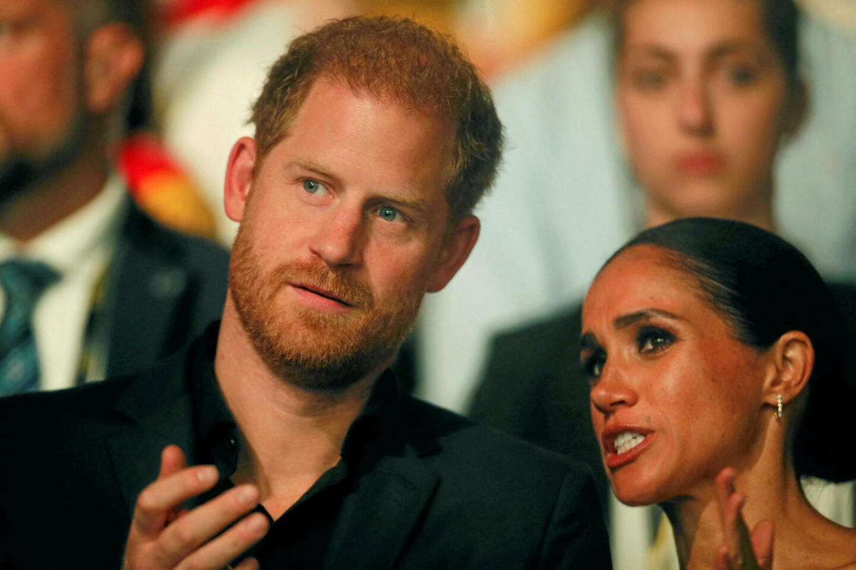 Harry et Meghan lors des Invictus Games en Allemagne, en septembre 2023.    - Credit:LEON KUEGELER / AFP