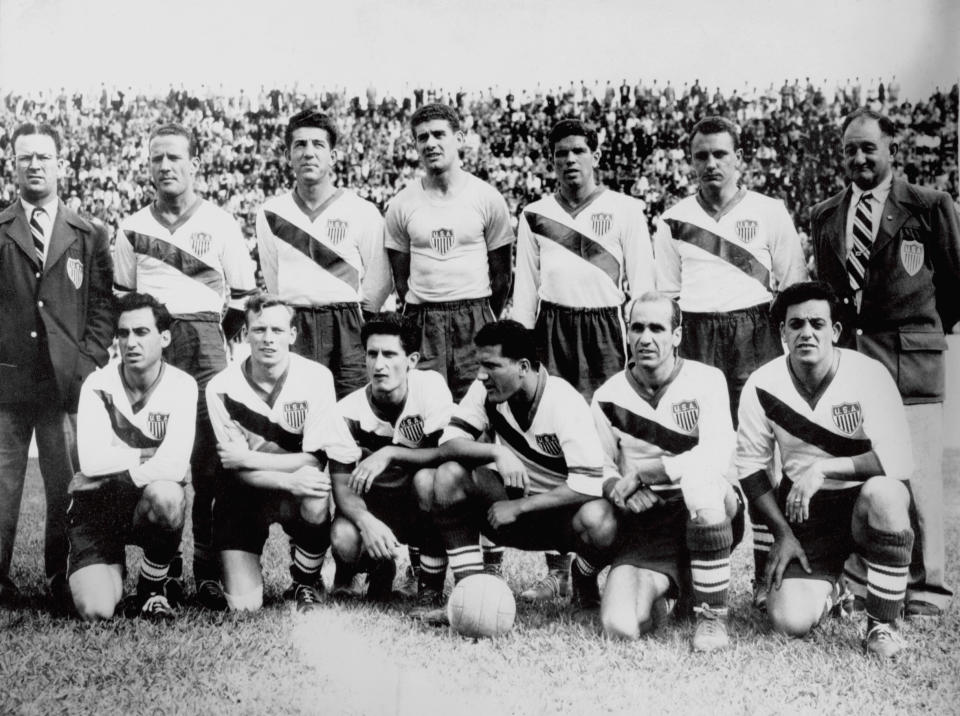The 1950 USA team before shocking the world  (Photo by EMPICS Sport/EMPICS via Getty Images)