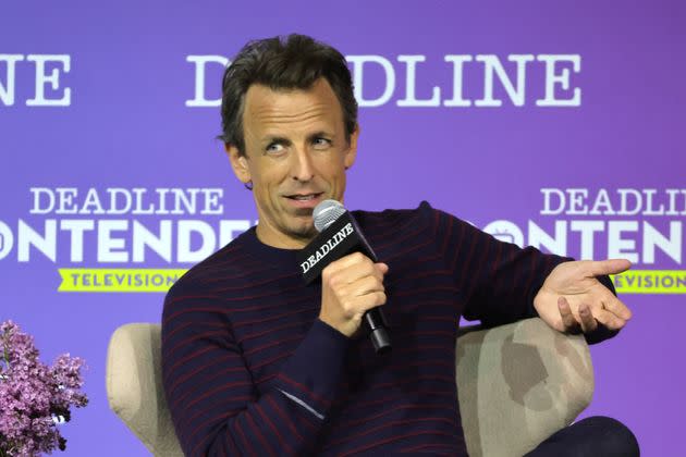 Seth Meyers speaks onstage in a Deadline Contenders panel at Paramount Studios in Los Angeles on Sunday. (Photo: Kevin Winter via Getty Images)
