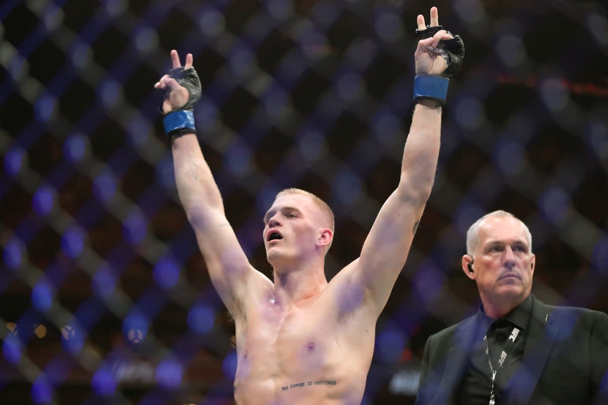 Ian Machado Garry celebrates his win over Neil Magny in August (Getty Images)