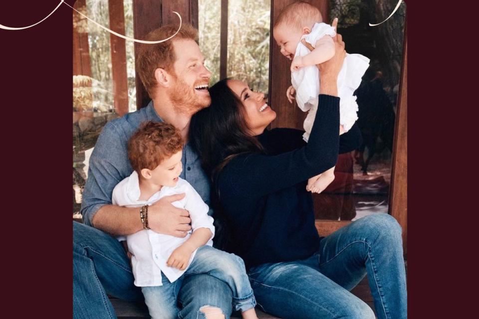 The first picture of the Duke and Duchess of Sussex’s daughter Lilibet has been released in a Christmas card on Dec 23, 2021 (Alexi Lubomirski)