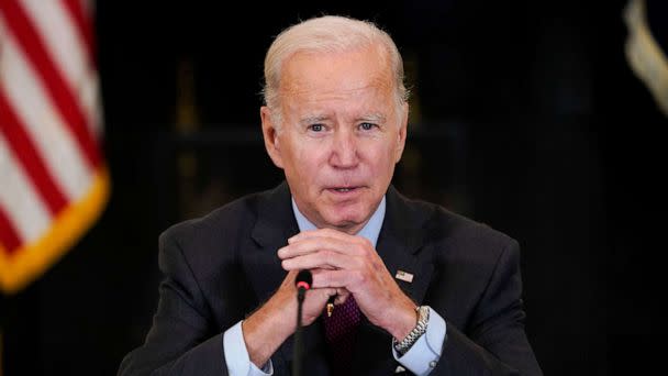 PHOTO: President Joe Biden speaks during a meeting of the reproductive rights task force, at the White House, Oct. 4, 2022, in Washington. (Susan Walsh/AP)