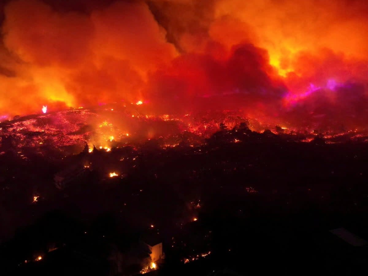 The comments come as Rhodes faced major wildfires in the summer heat (TED G. BAILOS via REUTERS)