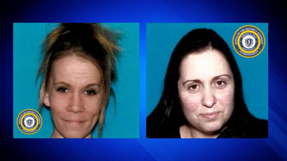 Jacqueline White, 41, left, and Crystal Travis, 40, both of Taunton, Mass. are accused of of stealing $27,000 in supermarket goods using fake coupons, the district attorney said.