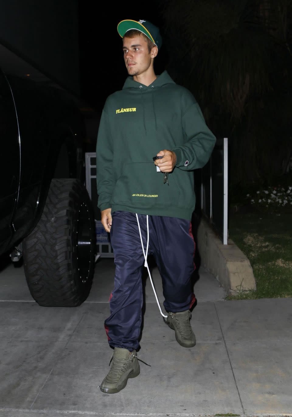 Justin Bieber was involved in a car collision on Wednesday night, when he struck a pedestrian in Beverly Hills after leaving a church service. Source: Backgrid