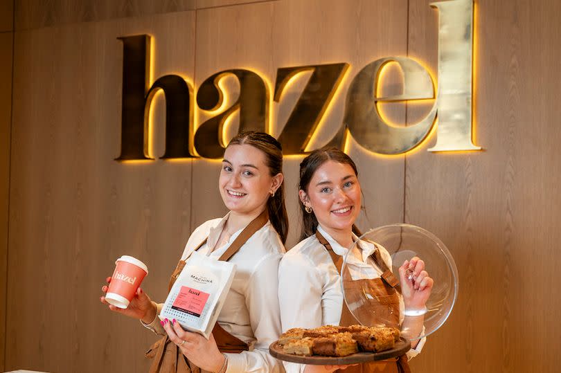 Hazel's Morven and Mairi with coffee and cakes from Machina Coffee and Three Sisters Bakes.