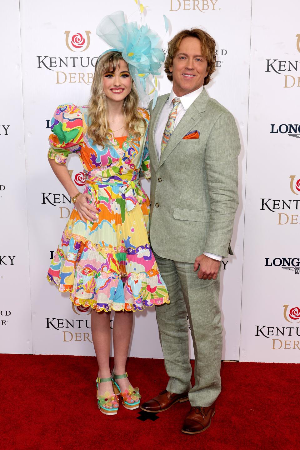 Dannielynn Birkhead and her dad, Larry, at the 148th Kentucky Derby at Churchill Downs on May 7.