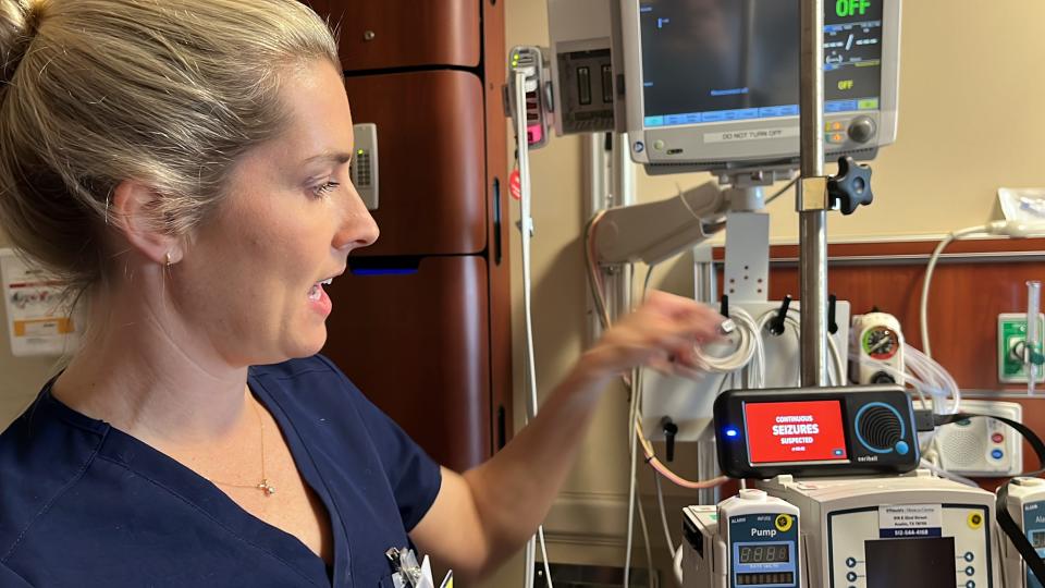 If a patient is having a high burden of seizures, the Ceribell will alert the medical staff as Alex Purcell with Ceribell shows.