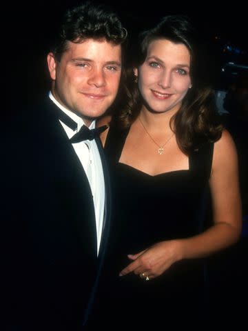 <p>Barry King/Alamy</p> Sean Astin and his wife Christine Astin attend the 1994 Diversity Awards on September 20, 1994 in Beverly Hills, California.