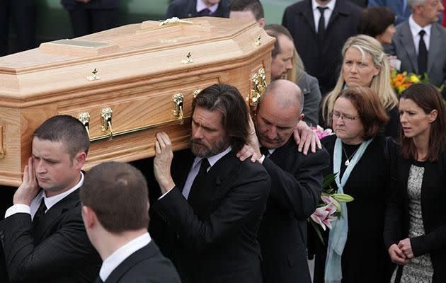 Jim was a pallbearer at her funeral. Source: Getty.