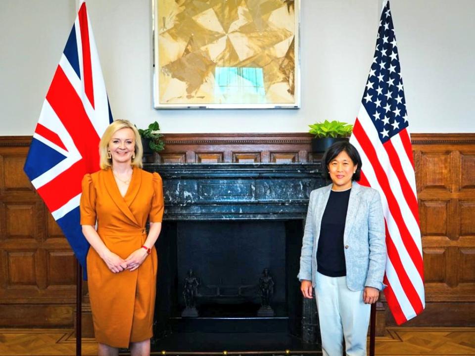 Liz Truss, UK secretary of state for international trade, and US trade representative Katherine Tai. Photo: Twitter