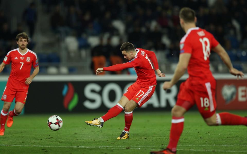 Tom Lawrence scores the winner for Wales on Friday night - Action Images via Reuters