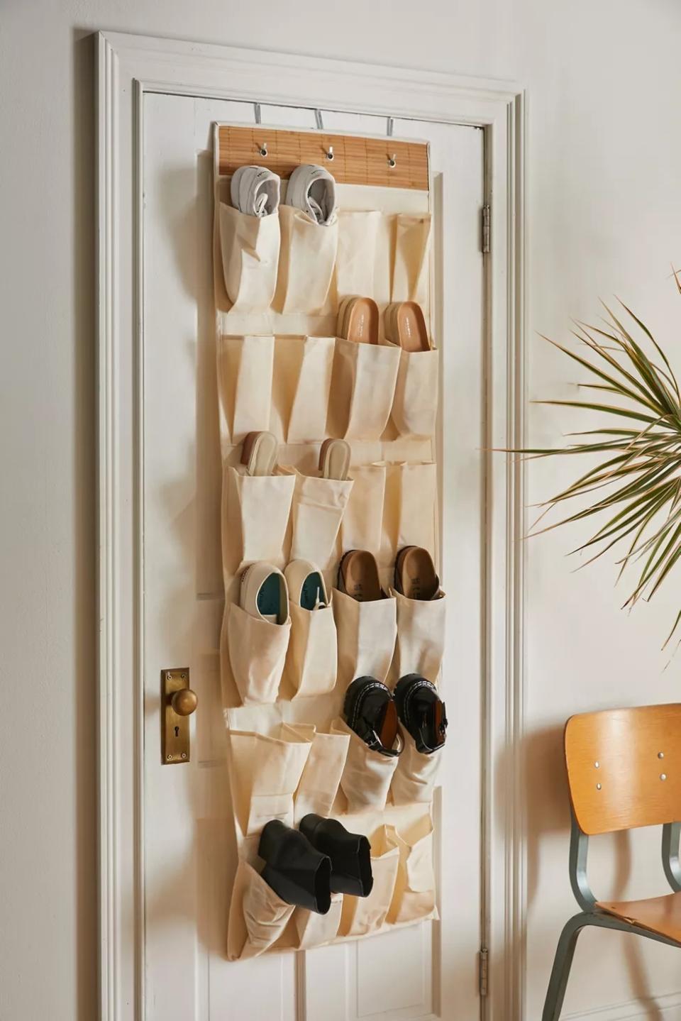 best shoe racks, Urban Outfitters 24-Pocket Over-The-Door Shoe Organizer