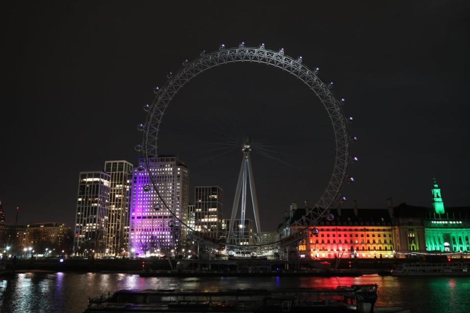 The London Eye with its lights off (Yui Mok/PA) (PA Archive)