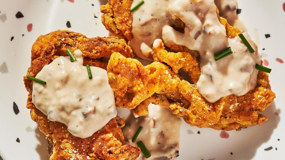 chicken fried mushrooms and gravy