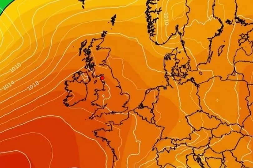 Weather charts are awash with pink and red as higher pressure is expected to move in throughout next week