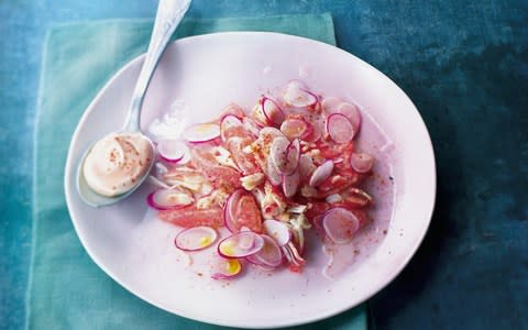 Grapefruit and radish salad - Credit: PhotoCuisine RM / Alamy