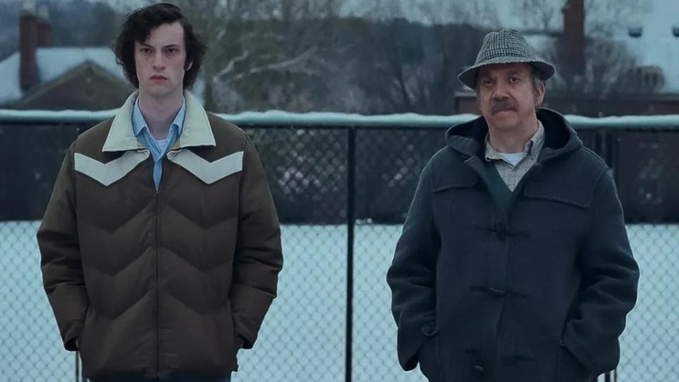 Dominic Sessa and Paul Giamatti in "The Holdovers" (Credit: Focus Features)