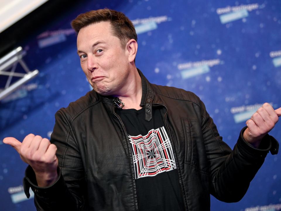 SpaceX owner and Tesla CEO Elon Musk poses on the red carpet of the Axel Springer Award 2020 on December 01, 2020 in Berlin, Germany.