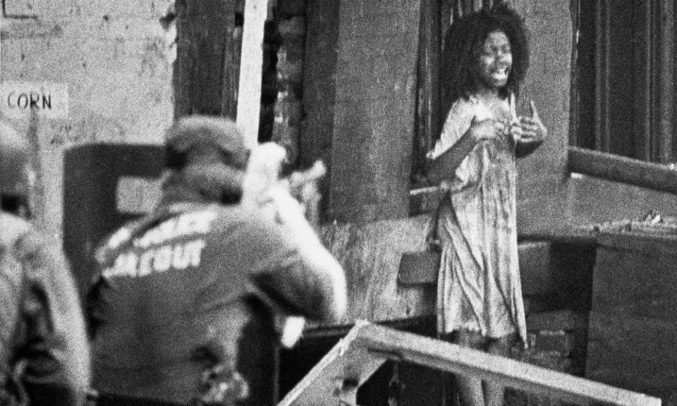 Philadelphia ‘stakeout’ officer points high powered rifle at child sobbing ‘don’t shoot, don’t shoot,’ 8 August 1978.