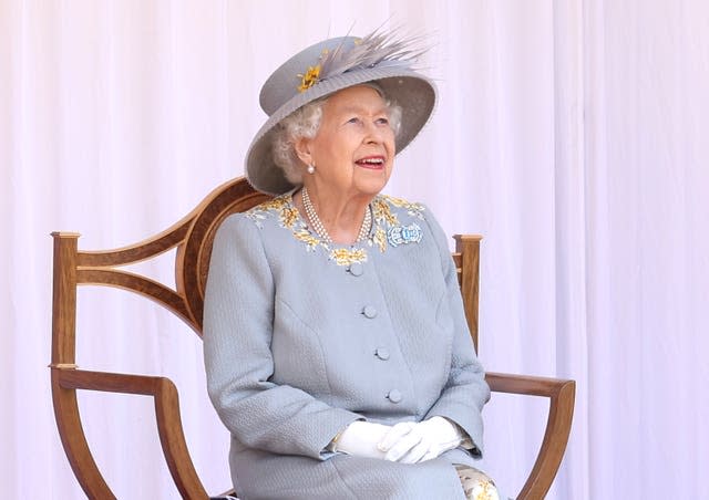 The Queen during Saturday&#39;s parade for her official birthday 
