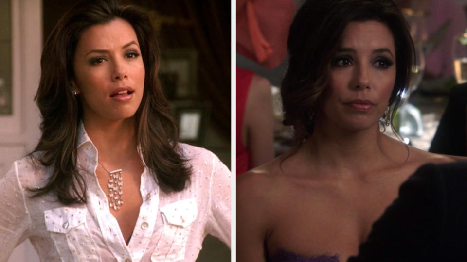 Eva Longoria in the first vs. last episode of "Desperate Housewives"