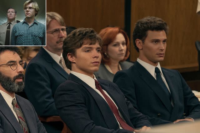 <p>Netflix; Miles Crist/Netflix</p> Evan Peters in Monster: The Jeffrey Dahmer Story; Brad Culver, Nicholas Chavez and Cooper Koch in Monsters: The Lyle and Erik Menendez Story