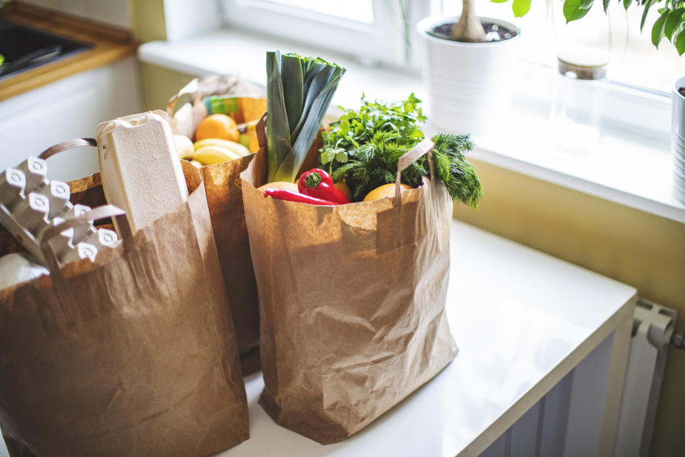 Groceries on a countertop