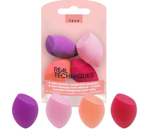 Real Techniques Cruelty Free Mini MC Sponges, (Pack of 4), with Revolutionary Foam Technology/amazon.com.mx