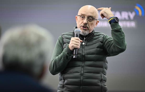 PHOTO: Ukrainian Minister of Defence Oleksii Reznikov delivers a news conference in Kyiv on Oct. 26, 2022, amid the Russian invasion of Ukraine. (Genya Savilov/AFP via Getty Images)